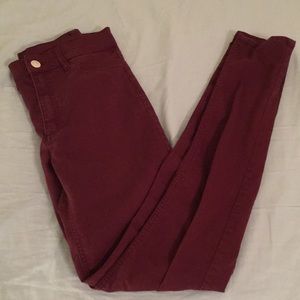 H&M skinny burgundy skinny pants